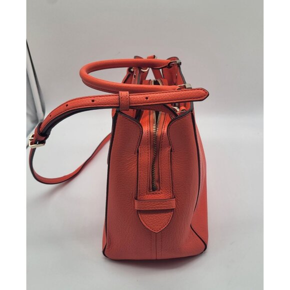 KATE SPADE LEILA Medium Triple Compartment Satchel Purse Handbag Orange - Picture 4 of 12